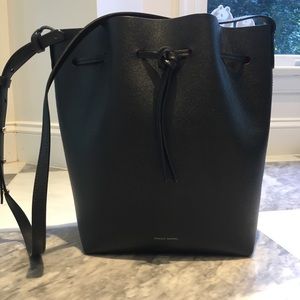 Mansur Gavriel Black Saffiano Large Bucket Bag
